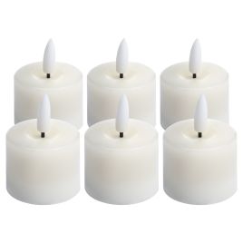 Delux Collection Set Of 6 Natural Glow Led Tealight Candles