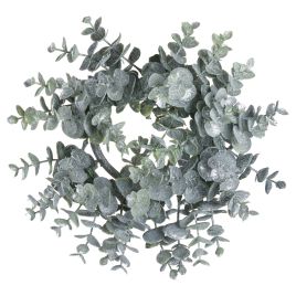 Frosted Eucalyptus Candle Wreath - Medium