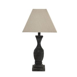Incia Fluted Wooden Table Lamp - Brown