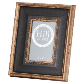 Antique Gold Beaded 4X6 Photo Frame - Black