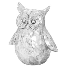 Olive Silver Ceramic Owl - Large