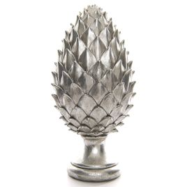 Tall Silver Pinecone Finial - Large