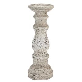 Stone Ceramic Column Candle Holder - Large