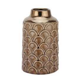 Owen Collection Caramel Scalloped Vase - Small