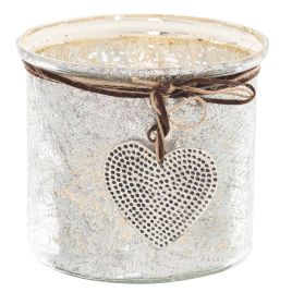 Murcury Hammered Heart Candle Holder - Medium