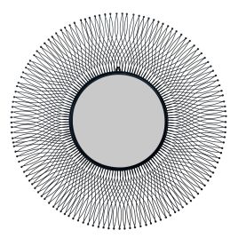 Rio Large Wire Mirror - Black