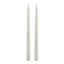 Delux Collection S/2 LED Wax Dinner Candles - Taupe