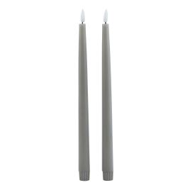 Delux Collection S/2 LED Wax Dinner Candles - Grey