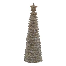 Medium Cedar Tree With Star - Beige