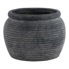 Rimmed Large Plant Pot - Grey
