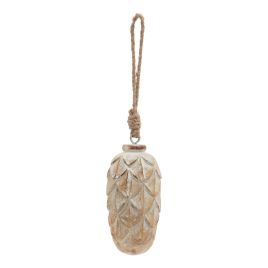 Antiq White Wash Pine Cone Bauble