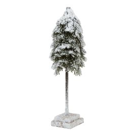 Snowo Cedar Tree On Wood Block - Medium