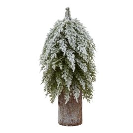 Snowo Fir Tree On Tall Log - Small