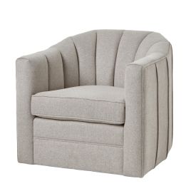 Liyo Swivel Chair In Oatmeal Twill