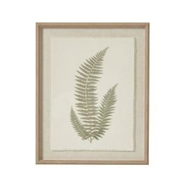 Fern Art On Textured Paper In Beaded Frame
