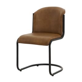 Bilo Leather Curved Dining Chair