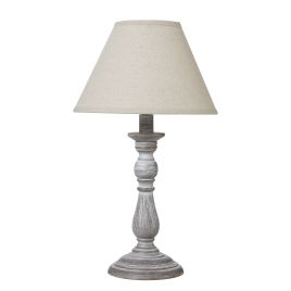 Augo Column Table Lamp With Linen Shade