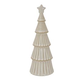 Alvo Ceramic Snowy Layered Tree With Star - Large