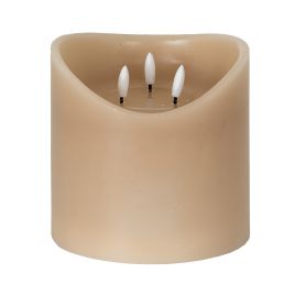Nago Taupe Melted LED Candle - 6x6