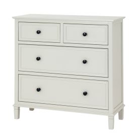 BELMO White Chest of Drawer - Medium-sized, 4 Drawers