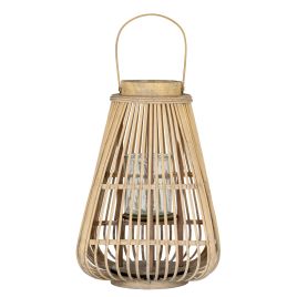 Peardrop Wicker Lantern With Glass Holder - Large