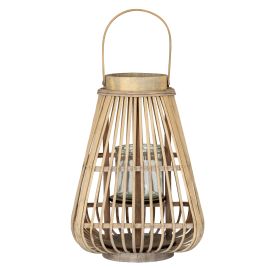Peardrop Wicker Lantern With Glass Holder - Medium