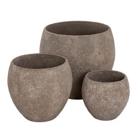 Umber Pot Belly Planters - Set of 3