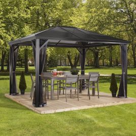 VERELLO Sojag Gazebo Aluminum Rustproof Frame Dark Grey - 3mx4.3m