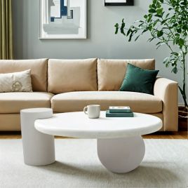 GEON Modern Abstract Coffee Table - White