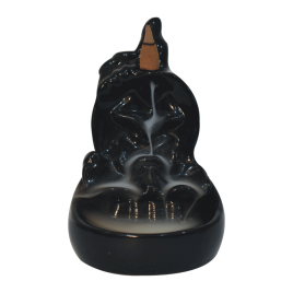 Black Temple Style Step Back Incense Burner Fountain Set - Cone Fragrances