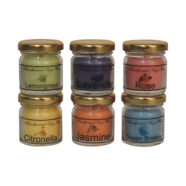 Little Glow Candle Jar Set of 6 - Lemongrass, Lavender, Rose, Citronella, Jasmine and Summer Tides