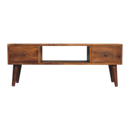 Rustico Coffee Table with 2 Drawers - Chestnut