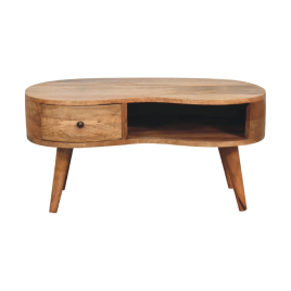 Rustico Rounded Edge Wave Coffee Table - Oak