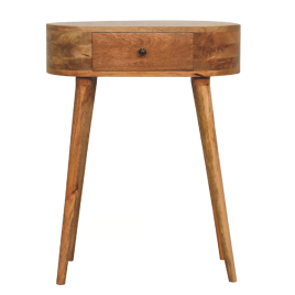 Verde Mini Round Console - Oak