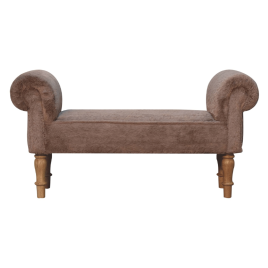 Isabeau Mocha Faux Fur Bench