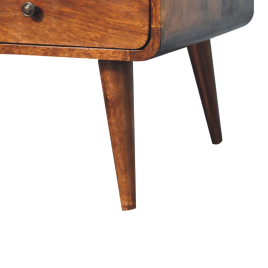 Cassian Curved Edge Console Table with Open Slot - Chestnut