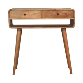 Cosette Curved Edge Console Table - Oak