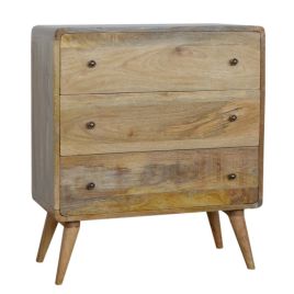 CROMER Oak Finish Chest of Drawers - Medium-size, 3 Drawers