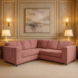 Jamba Full Back Jumbo Cord Corner Sofa - Pink