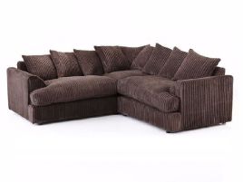 Jamba Double Padded Fabric Brown Corner Sofa - 6 Colours Available