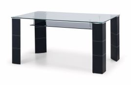 Greenwich Black Glass Dining Table