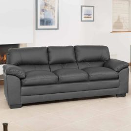 3 Seater Sofabed - LEVRANO Leather Sofabed - Grey