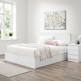 Modern Streamlined Design Oslo Ottoman White Bed - Standard Double 4ft6