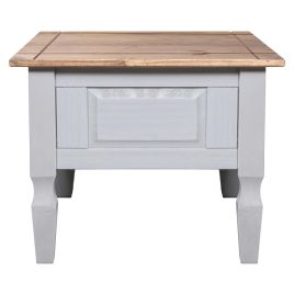 Waltham Set of 2 Lamp Tables with Light Pine Top - Grey Finish