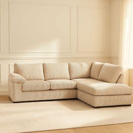 Corner Sofa - LARGE AMALFI Full Back Jumbo Cord Right Hand Cream
