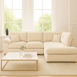 Corner Sofa - CORDURA Full Back Jumbo Cord Right Hand Cream
