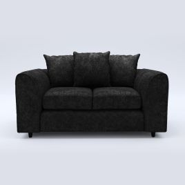 LORVANI Fabric 2 Seater Scatterback Sofa - Black