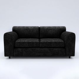 LORVANI Fabric 3 Seater Fullback Sofa - Black