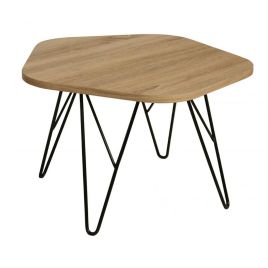 Scottsdale Natural Charm Square Coffee Table with Black Metal Legs - Oak