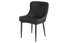 Luxe Faux Leather Dining Chair - Black